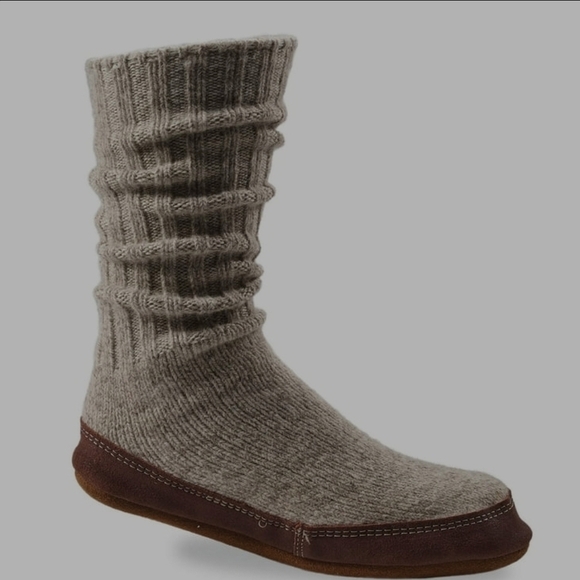NEW Acorn Slipper Sock Maine Suede Leather Wool M Womens 9.5-10.5 / Mens 7.5-8.5 main image 4